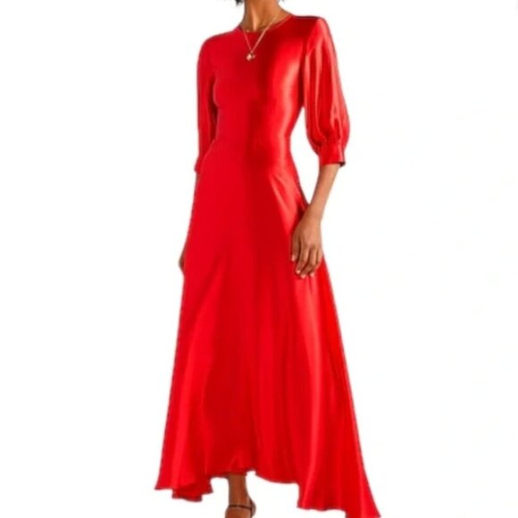 DEITAS 100% Silk Pleated Maxi Dress - Picture 14 of 16